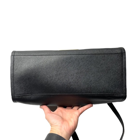 Marc by Marc Jacobs | Luna Saffiano Alaina Satchel Bag in Black - Picture 9 of 10